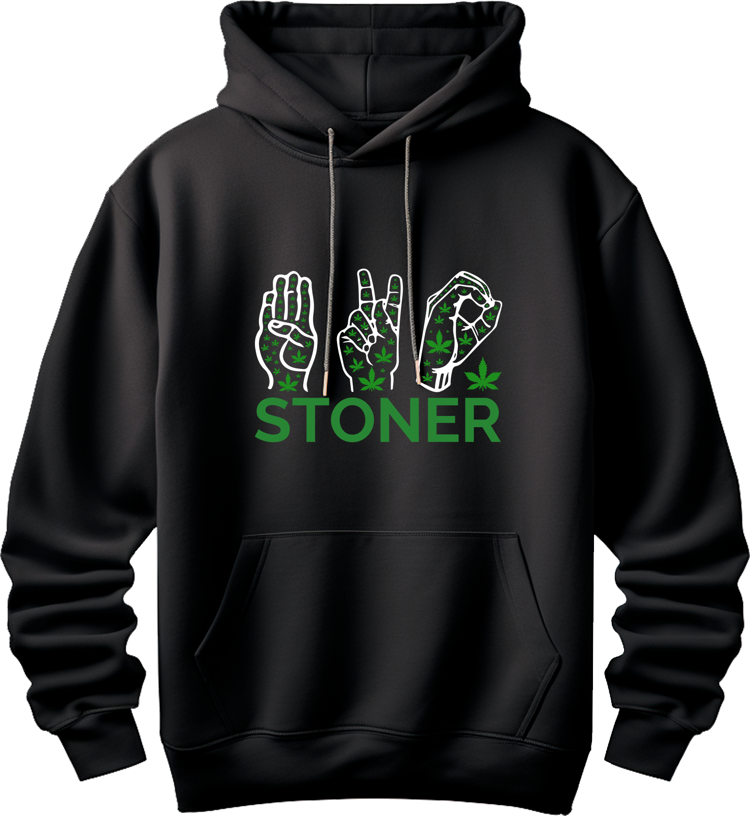 Sudadera stoner verde cannabis