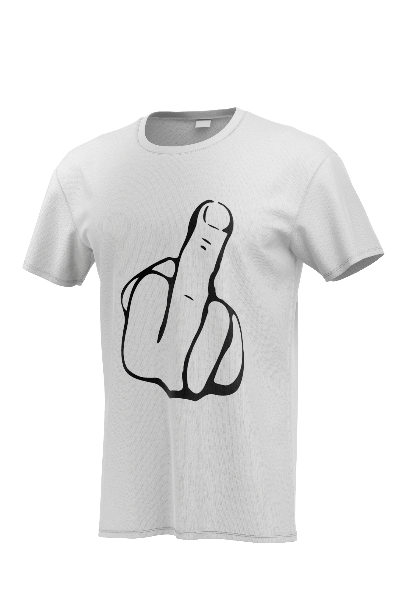 Camiseta blanca con dedo de la mano