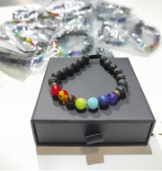Pulseras de roca de lava 7 chakras - additional image 3