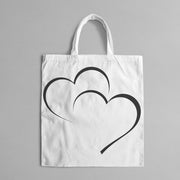 Bolsa de tela con dos corazones