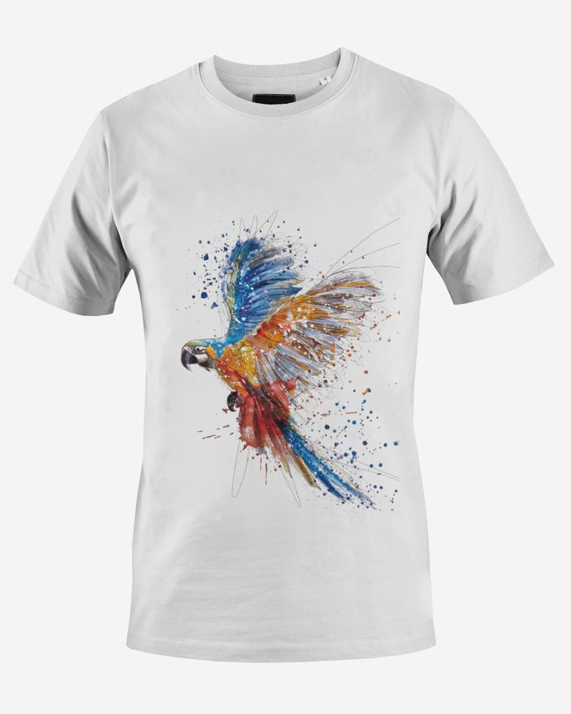camiseta_blanca_bettin_personalizada_pajaro_colorido