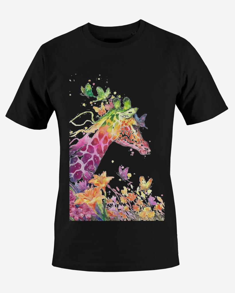 camiseta_negra_bettin_personalizada_jirafa_flores