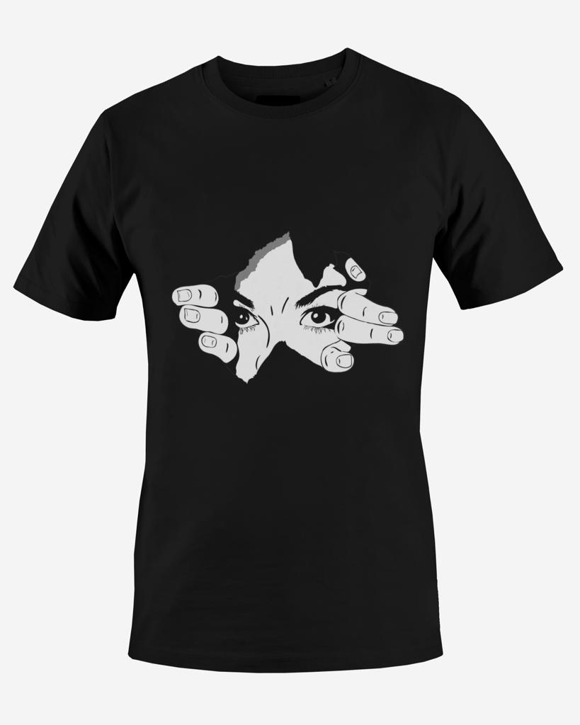 camiseta_negra_bettin_personalizada_mujer_escondiendo