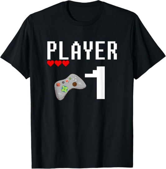 Camiseta negra Player 1