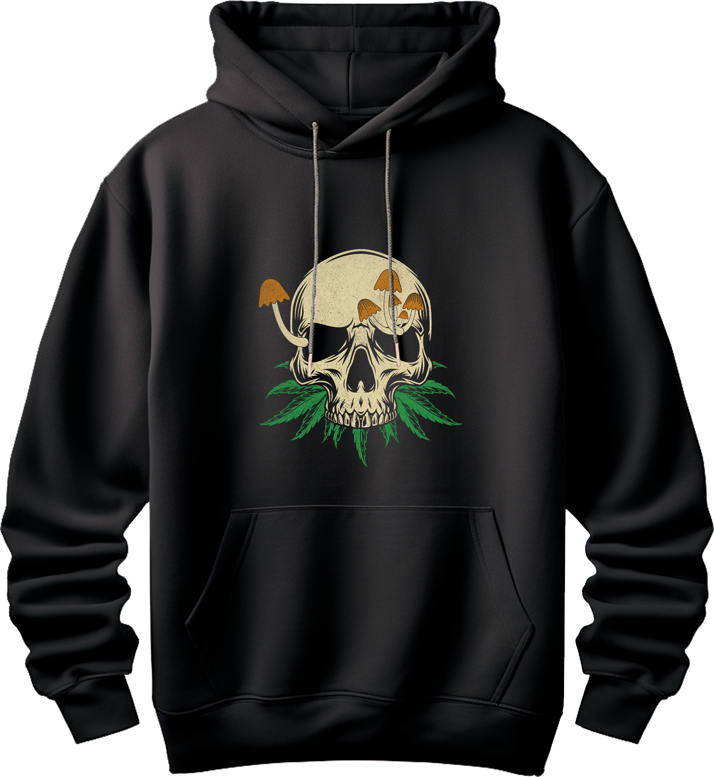 Sudadera psicodélica calavera con setas