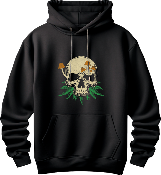 Sudadera psicodélica calavera con setas