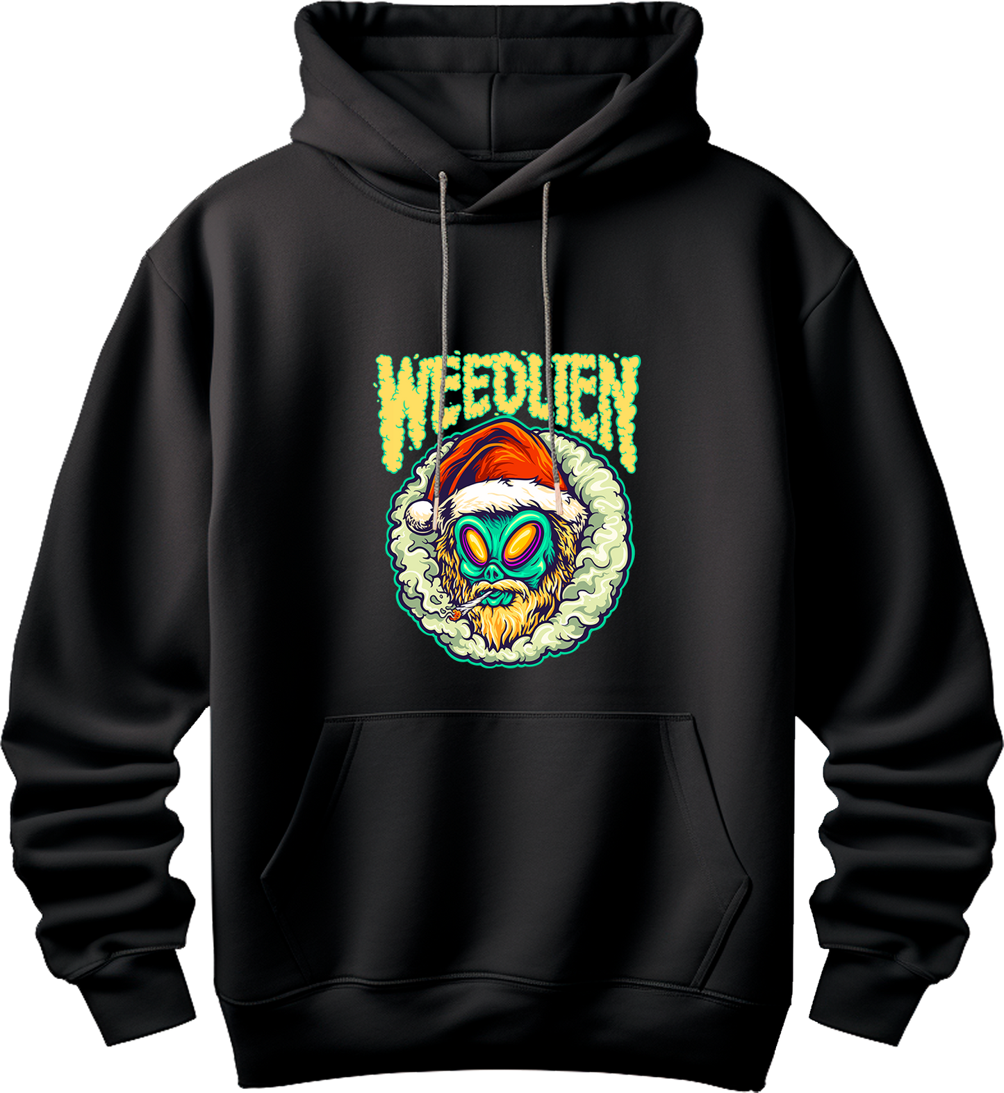 Sudadera negra Weed Alíen fumeta cannabis