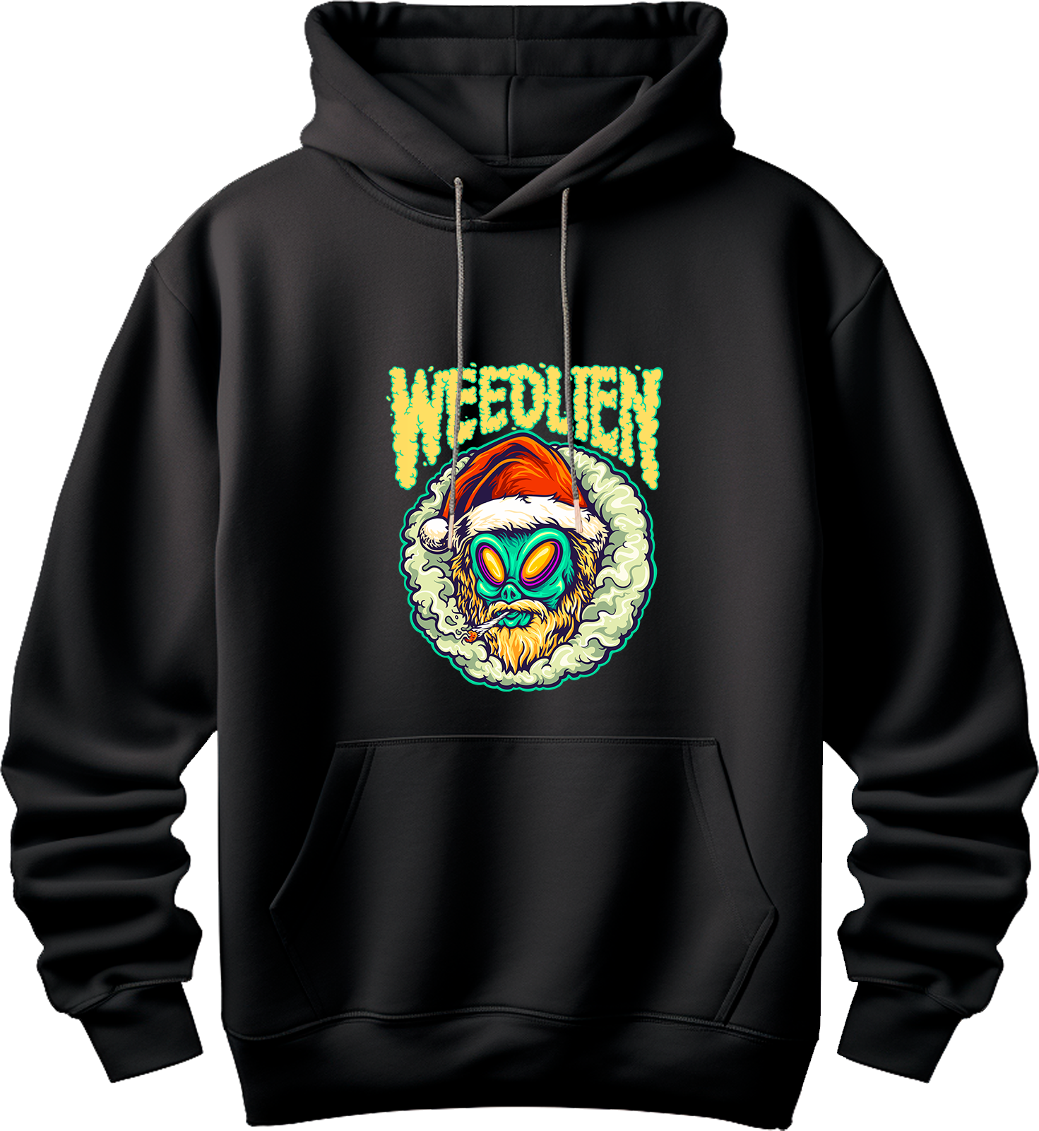 Sudadera negra Weed Alíen fumeta cannabis