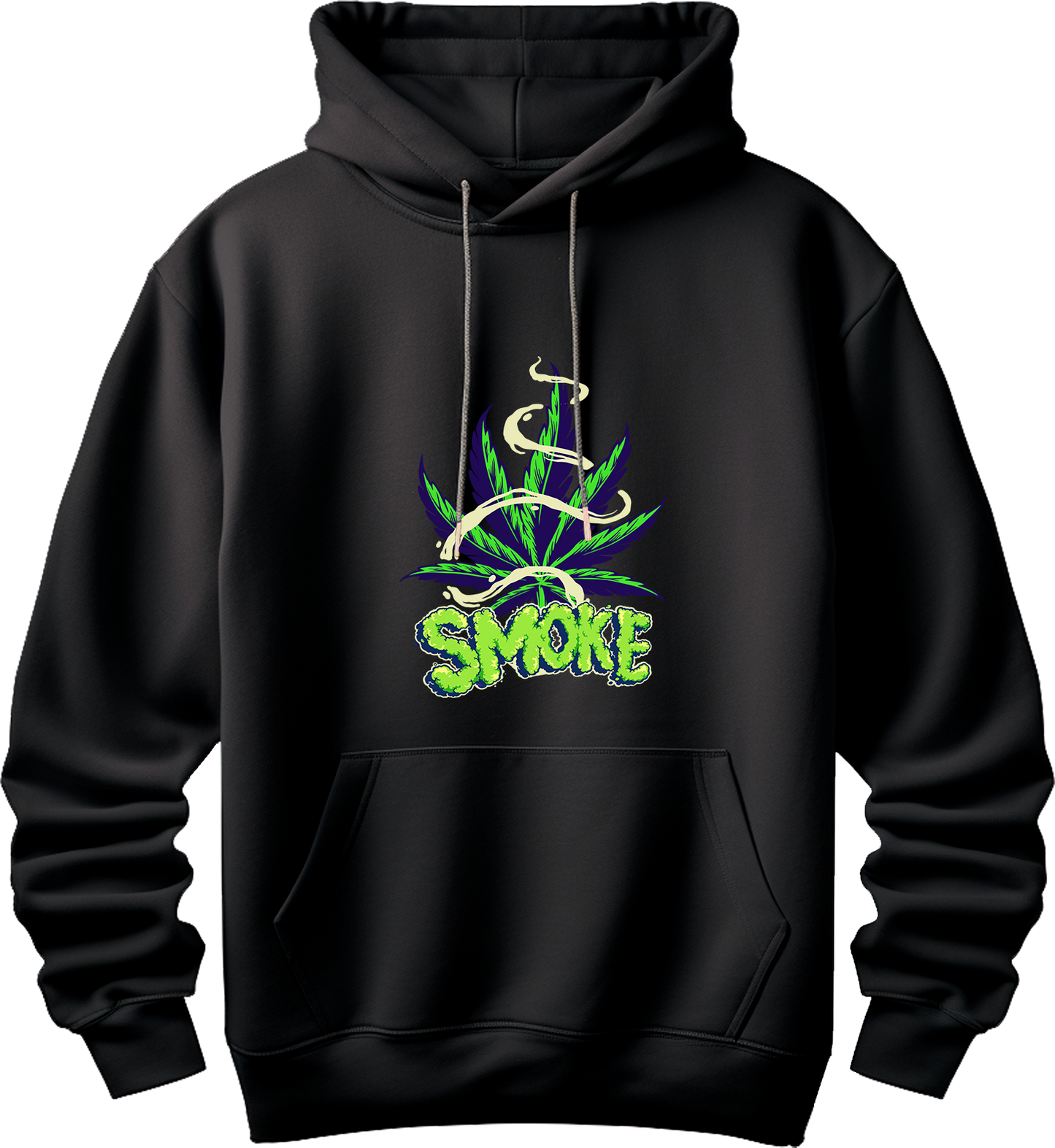 Sudadera negra smoke hoja marihuana