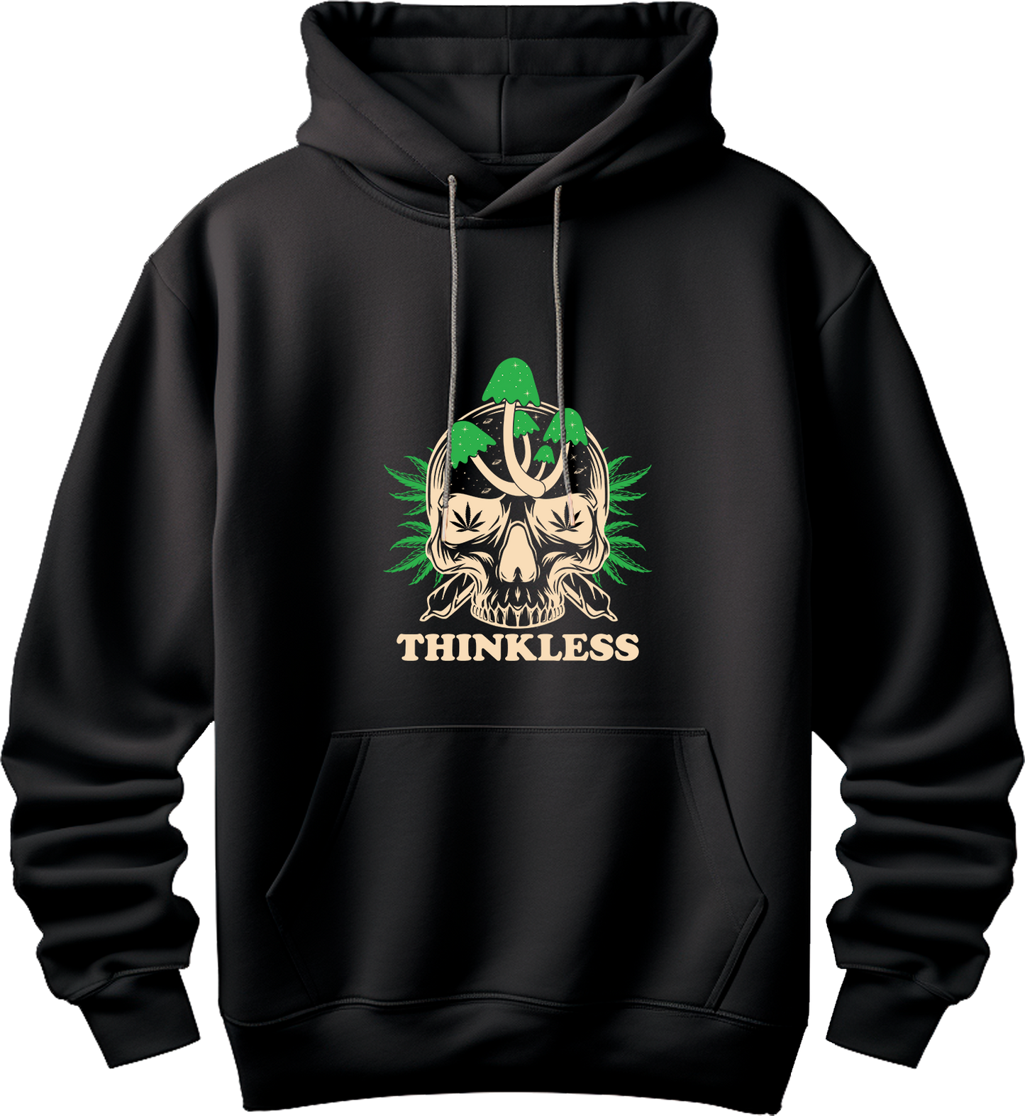 Sudadera psicodélica calavera con setas thinkless