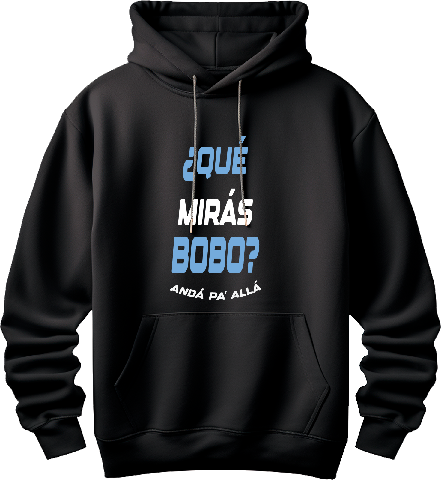 Sudadera negra ¿qué mirás bobo?